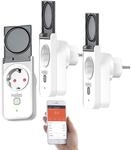 Luminea Home Control Messsteckdose: 3er-Set WLAN-Outdoor-Steckdosen, App,