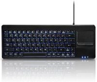 Perixx PERIBOARD-315H USB-Tastatur mit Touchpad und 2 USB-Ports, Schwarz