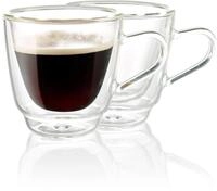 Cucina di Modena Espressotassen: Doppelwandige Espresso-Tassen aus Glas, 2er-Set