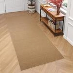 TAPISO Mono L&auml;ufer Teppich Kurzflor Indoor Outdoor UV-best&auml;ndig Beige...