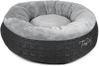 TrendPet Lunabed - Das runde Kuschelbett f&uuml;r Hunde und Katzen (M, Grau)