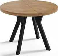 WFL GROUP Designer Runder Ausziehbarer Esstisch - Loft-Stil, Industriell,
