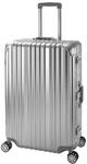 Travelhouse Koffer 75cm Silber &ndash; Hartschale Trolley aus Polycarbonat mit Aluminium