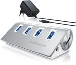 CSL - aktiver USB Hub mit Netzteil - USB 3.2 gen1 4 Port Verteiler - kompatibel mit
