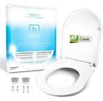 Benkstein&reg; Premium Toilettendeckel antibakteriell D-Form wei&szlig; Klodeckel mit