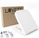 LUVETT Q500 WC-Sitz Eckig SoftClose TakeOff Wei&szlig; 3in1 Befestigung Duroplast
