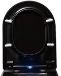 LED-WC-Sitz mit Absenkautomatik U1002 Schwarz, abnehmbarer Toilettensitz aus