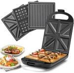 Taylor swoden - Bruno 3 in 1 Sandwichmaker, Waffeleisen, Backblech, 1200 W, f&uuml;r 4