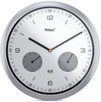 Mebus Funk-Wanduhr mit Thermometer und Hygrometer / Kunststoff / Rund / Modell: 52827