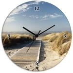 ARTLAND Wanddeko Wanduhr ohne Tickger&auml;usche Glas Funkuhr &Oslash; 30 cm Rund Lautlos