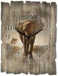 ARTLAND Wanddeko Wanduhr ohne Tickger&auml;usche aus Holz Funk Uhr 30x40 cm...