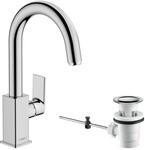 hansgrohe Vernis Shape - Waschtischarmatur mit Zugstangen-Ablauf, schwenkbar,