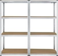 Juskys 2er-Set Lagerregal Easy 2X 160x80x40cm (HxBxT) | 640kg Traglast | 8 B&ouml;den 