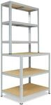 shelfplaza&reg; 190x80x60cm Home Werkbank Regal Schwerlast verzinkt mit 6 B&ouml;den &agrave;