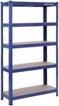 SONGMICS Regal mit 5 Ebenen, Stahlregal zur Aufbewahrung, werkzeuglose Montage,...