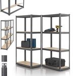 Juskys 2er-Set Lagerregal Easy 2X 160x80x40cm (HxBxT) - 640kg Traglast - 8 B&ouml;den -