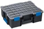 Allit Kleinteilekoffer Profi - Au&szlig;enma&szlig; B 355 x H 144 mm - schwarz/blau/transparent