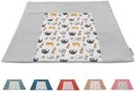 ULLENBOOM Wickelauflagenbezug 75x85 cm Grau-Faultiere (Made in EU) - abnehmbarer