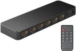 goobay HDMI Matrix Switch 4x2, 4K 60Hz Umschalter f&uuml;r 4 Quellen an 2 Monitore, mit