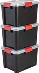 Iris Ohyama Luftdichte Kunststoff-Aufbewahrungsboxen mit Deckel, 20L, 3er-Set,