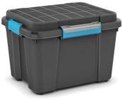 Kis 8433000 1521 01 Aufbewahrungsbox Scuba Box, 43 L, Plastik, schwarz/blau, 59,5 x