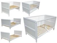 Micoland Kinderbett Juniorbett Beistellbett Babybett 3in1 wei&szlig;