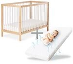 Ehrenkind&reg; Babybett PUR inkl. Matratze 120x60 Buchenholz | Natur-Wei&szlig; | Kinderbett