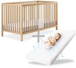 Ehrenkind&reg; Babybett PUR inkl. Matratze 120x60 Buchenholz | Natur | Kinderbett 9-Fach