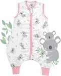 schlummersack Baby Schlafsack mit F&uuml;&szlig;en Sommer 0.5 Tog 70 cm d&uuml;nn Bambus-Musselin