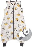 schlummersack Baby Schlafsack mit F&uuml;&szlig;en Sommer 0.5 Tog 60 cm d&uuml;nn Bambus-Musselin