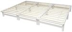 Homestyle4u Familienbett 270x200 cm Palettenbett Massivholz Wei&szlig;