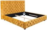 Riess Ambiente Queensize Doppelbett Paris 160x200cm senfgelb Samt Chesterfield