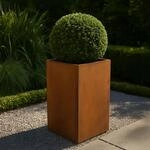 K&ouml;hko&reg; Designer-Blumenk&uuml;bel aus Cortenstahl Viva 27 x 27 x 67 cm | Pflanztopf in