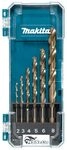 Makita D-75758 HSS-Co Metallbohrer-Set 6-teilig in Aufbewahrungsbox, &Oslash; 2-8 mm, f&uuml;r