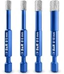 S&R Professional Diamantbohrer, Diamant Fliesenbohrer, Glasbohrer Set 4-tlg 5, 6, 8,