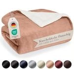 Blumtal Premium Sherpa Kuscheldecke flauschig 150x200 cm - Oeko-Tex zert. Sofa Decke