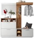 MILANO Kompaktgarderobe in Wei&szlig;, Wildeiche Optik - Modernes Flurgarderoben Set...