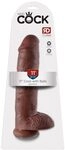 King Cock 11" Cock with Balls, Brown, 28 cm