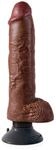 Pipedream - King Cock vibrierender Schwanz mit Hoden, 10 Zoll, Braun