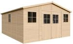 Gartenhaus Holz - Ger&auml;teschuppen mit Fenstern - H246 x 418 x 522 cm/ 20 m&sup2;
