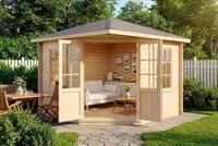 Alpholz 5-Eck Gartenhaus Monica aus Massiv-Holz, Ger&auml;tehaus mit 40 mm...