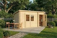 Alpholz Gartenhaus Maria 450x272cm aus Holz Naturbelassen 40mm Wandst&auml;rke