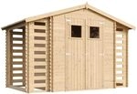 Holzhaus Gartenhaus mit Brennholzschuppen TIMBELA M391 - Gartenschuppen Holz