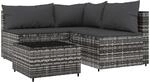 vidaXL Garten Lounge Set 4-TLG., Gartenm&ouml;bel Set mit Kissen, Sitzgruppe f&uuml;r...