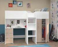 Parisot Multifunktionshochbett Tom 1" Jackson-Eiche