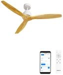 CREATE/ WINDSTYLANCE NATURAL WOOD/Deckenventilator Wei&szlig; Naturholzfl&uuml;gel mit WLAN