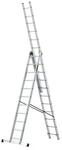 DRABEST Leiter PRO Serie Aluleiter 3-teilig Mehrzweckleiter 3x11 Stufen Leiter