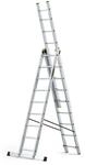 DRABEST Leiter PRO Serie Aluleiter 3-teilig Mehrzweckleiter 3x9 Stufen Leiter