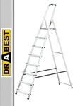 DRABEST Stehleiter 8 Stufen Klapptrittleiter Alu Leiter, Haushaltsleiter Belastbar