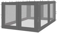 4 Seitenteile mit Moskitonetz f&uuml;r Rank Pavillon 3x3m Seitenwand Anthrazit RAL...